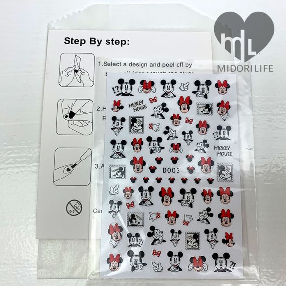 DISNEY (Minnie & Retro Mickey Mouse) Fingernail Sticker Manicure Decals - Picture 4 of 7